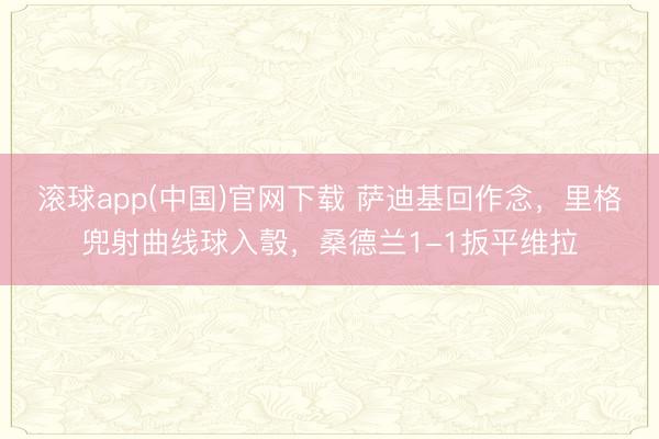 滚球app(中国)官网下载 萨迪基回作念，里格兜射曲线球入彀，桑德兰1-1扳平维拉