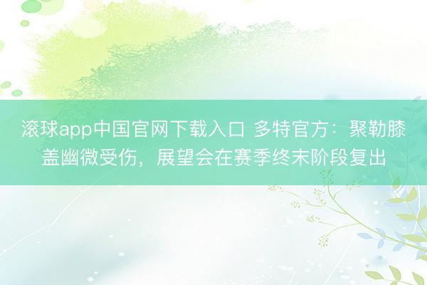 滚球app中国官网下载入口 多特官方：聚勒膝盖幽微受伤，展望会在赛季终末阶段复出