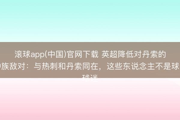 滚球app(中国)官网下载 英超降低对丹索的种族敌对：与热刺和丹索同在，这些东说念主不是球迷