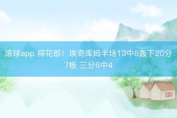 滚球app 探花郎！埃奇库姆半场13中8轰下20分7板 三分6中4