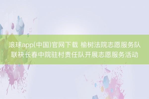 滚球app(中国)官网下载 榆树法院志愿服务队联袂长春中院驻村责任队开展志愿服务活动