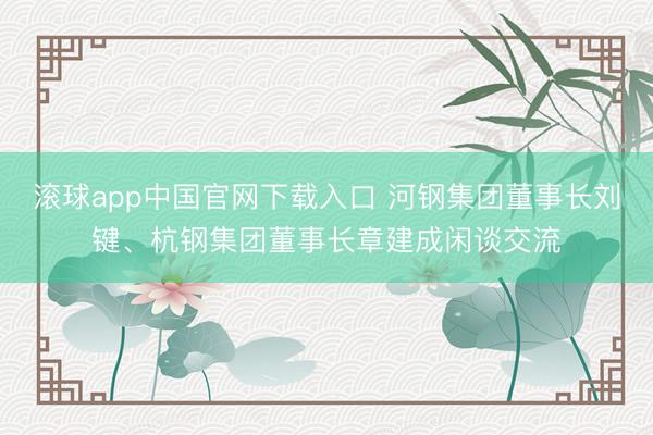 滚球app中国官网下载入口 河钢集团董事长刘键、杭钢集团董事长章建成闲谈交流
