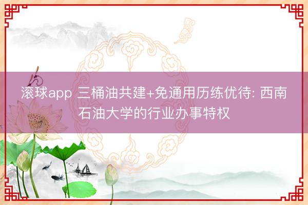 滚球app 三桶油共建+免通用历练优待: 西南石油大学的行业办事特权