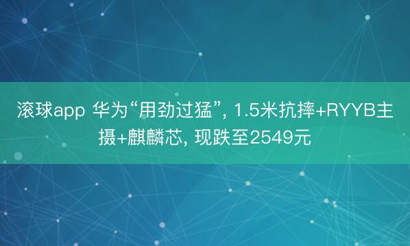 滚球app 华为“用劲过猛”， 1.5米抗摔+RYYB主摄+麒麟芯， 现跌至2549元