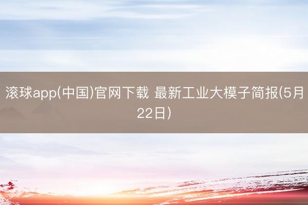 滚球app(中国)官网下载 最新工业大模子简报(5月22日)