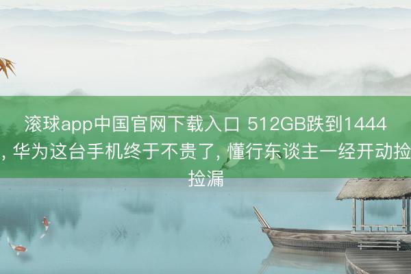 滚球app中国官网下载入口 512GB跌到1444元， 华为这台手机终于不贵了， 懂行东谈主一经开动捡漏