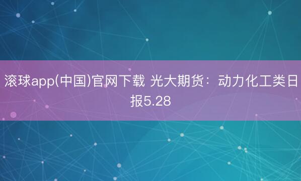 滚球app(中国)官网下载 光大期货：动力化工类日报5.28