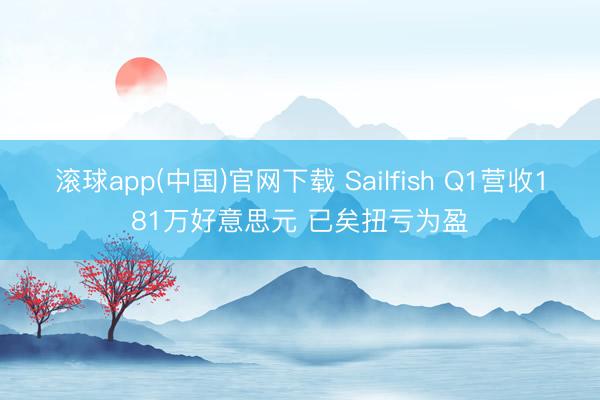 滚球app(中国)官网下载 Sailfish Q1营收181万好意思元 已矣扭亏为盈