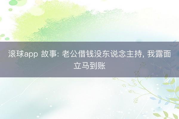 滚球app 故事: 老公借钱没东说念主持， 我露面立马到账