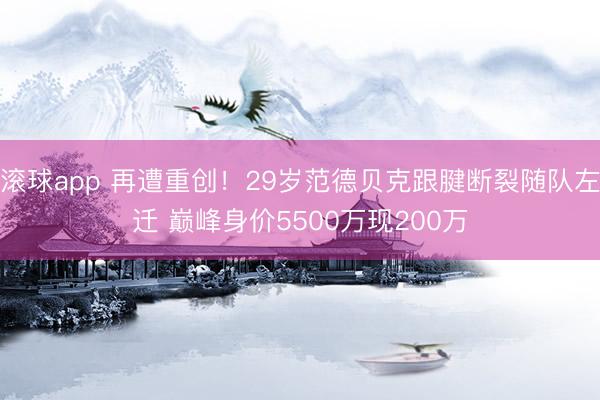 滚球app 再遭重创！29岁范德贝克跟腱断裂随队左迁 巅峰身价5500万现200万