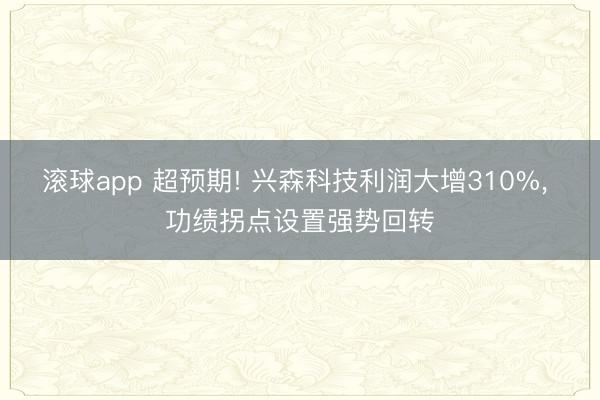 滚球app 超预期! 兴森科技利润大增310%， 功绩拐点设置强势回转