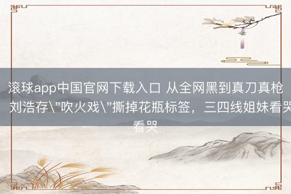 滚球app中国官网下载入口 从全网黑到真刀真枪！刘浩存