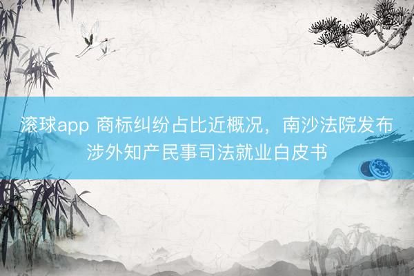 滚球app 商标纠纷占比近概况，南沙法院发布涉外知产民事司法就业白皮书