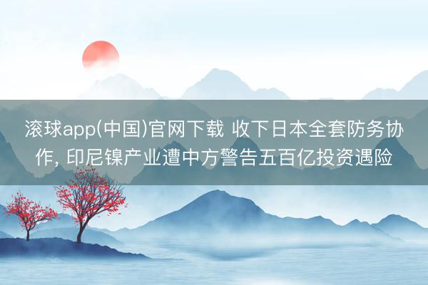 滚球app(中国)官网下载 收下日本全套防务协作， 印尼镍产业遭中方警告五百亿投资遇险