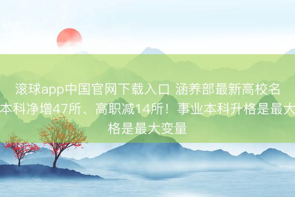 滚球app中国官网下载入口 涵养部最新高校名单：本科净增47所、高职减14所！事业本科升格是最大变量